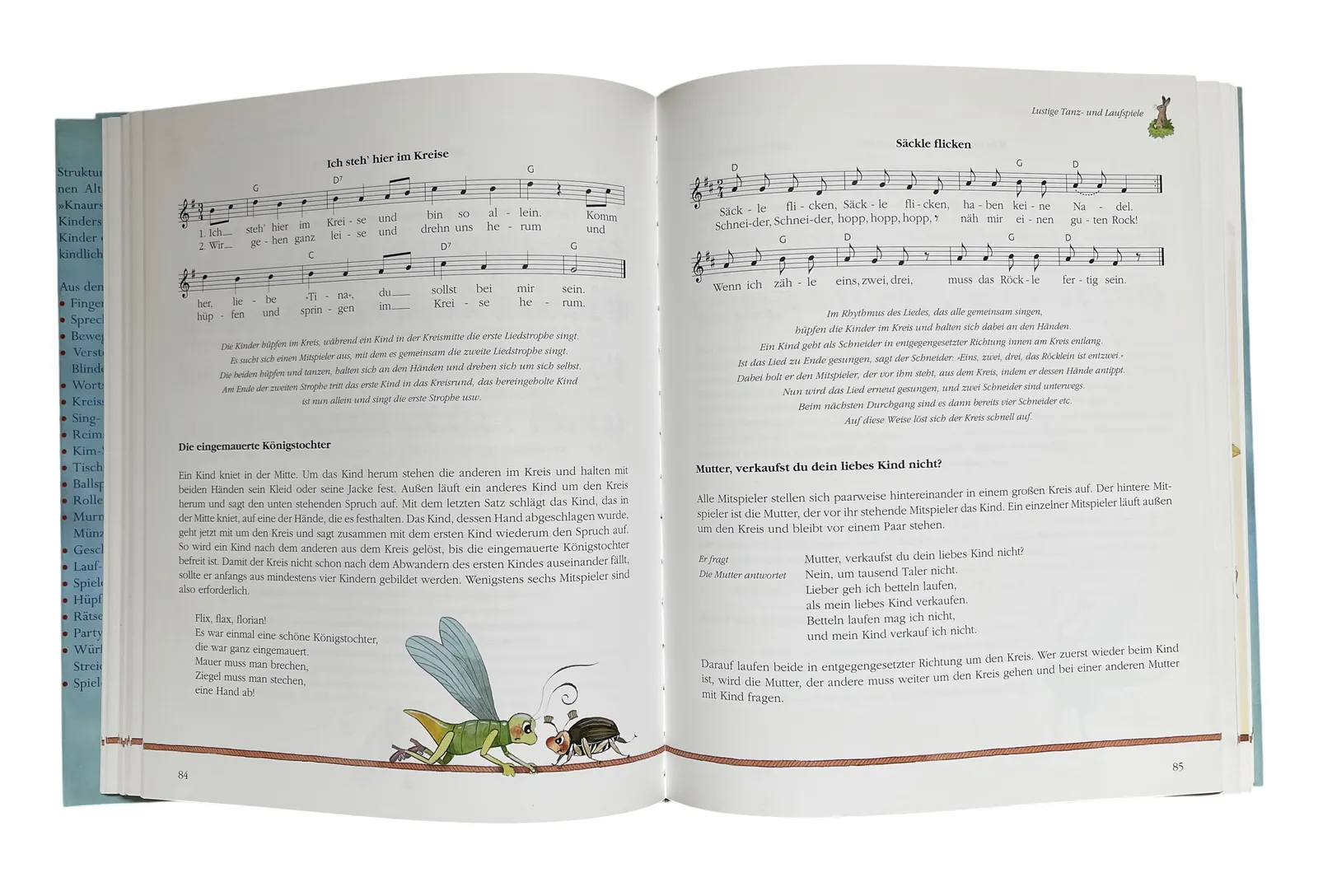 Innenseiten mit Liedern und Spielen aus Knaurs großes Buch der Kinderspiele